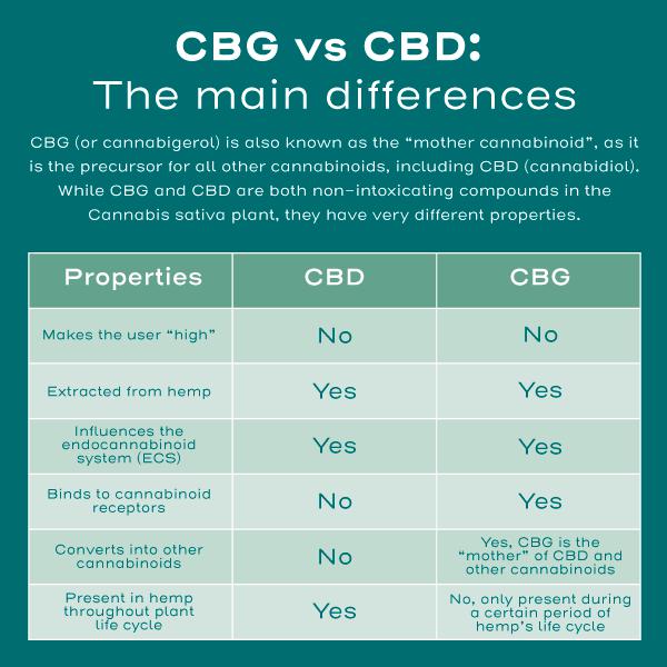 CBG tincture vs CBD tincture differences